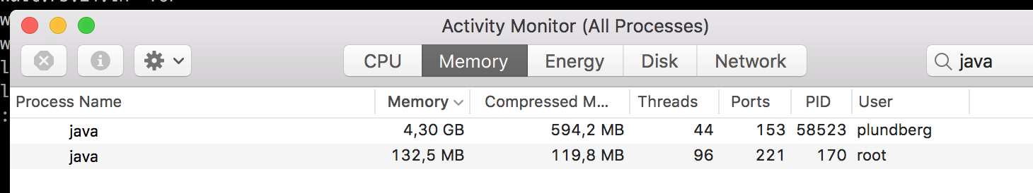 Java using loads of memory